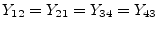 $\displaystyle Y_{12} = Y_{21} = Y_{34} = Y_{43}$