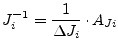 $\displaystyle J_i^{-1} = \dfrac{1}{\Delta J_i}\cdot A_{Ji}$