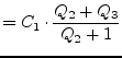 $\displaystyle = C_1\cdot \dfrac{Q_2+Q_3}{Q_2+1}$