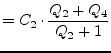 $\displaystyle = C_2\cdot \dfrac{Q_2+Q_4}{Q_2+1}$