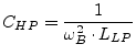 $\displaystyle C_{HP} = \dfrac{1}{\omega_B^2\cdot L_{LP}}$