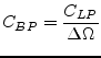 $\displaystyle C_{BP} = \dfrac{C_{LP}}{\Delta\Omega}$