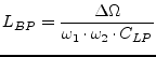 $\displaystyle L_{BP} = \dfrac{\Delta\Omega}{\omega_1\cdot \omega_2\cdot C_{LP}}$