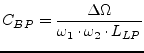 $\displaystyle C_{BP} = \dfrac{\Delta\Omega}{\omega_1\cdot \omega_2\cdot L_{LP}}$