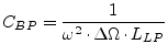 $\displaystyle C_{BP} = \dfrac{1}{\omega^2\cdot \Delta\Omega\cdot L_{LP}}$