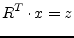 $\displaystyle R^T\cdot x = z$