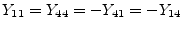 $\displaystyle Y_{11} = Y_{44} = -Y_{41} = -Y_{14}$